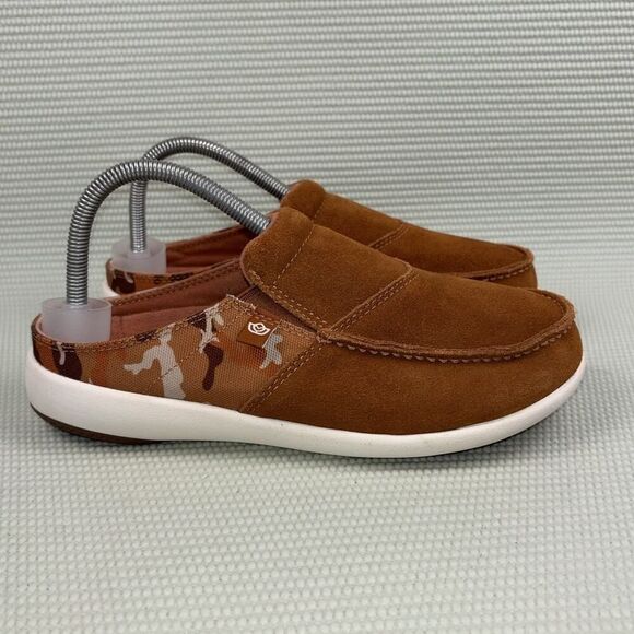 Spenco Ortho Siesta Via Slide Clogs Shoes Women’s Size 8.5D Cashew Camo Suede - Picture 1 of 9